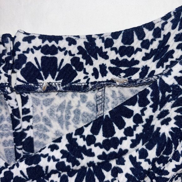 Blue & White Sleeveless Geometric Print Dress - Size S - Picture 7 of 8